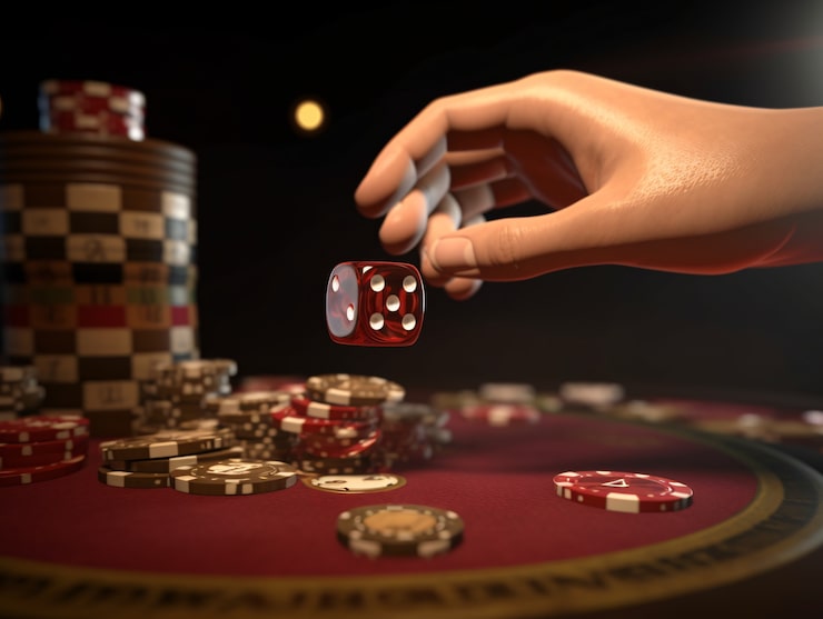 Mesa de jogo com cartas e elementos de entretenimento
